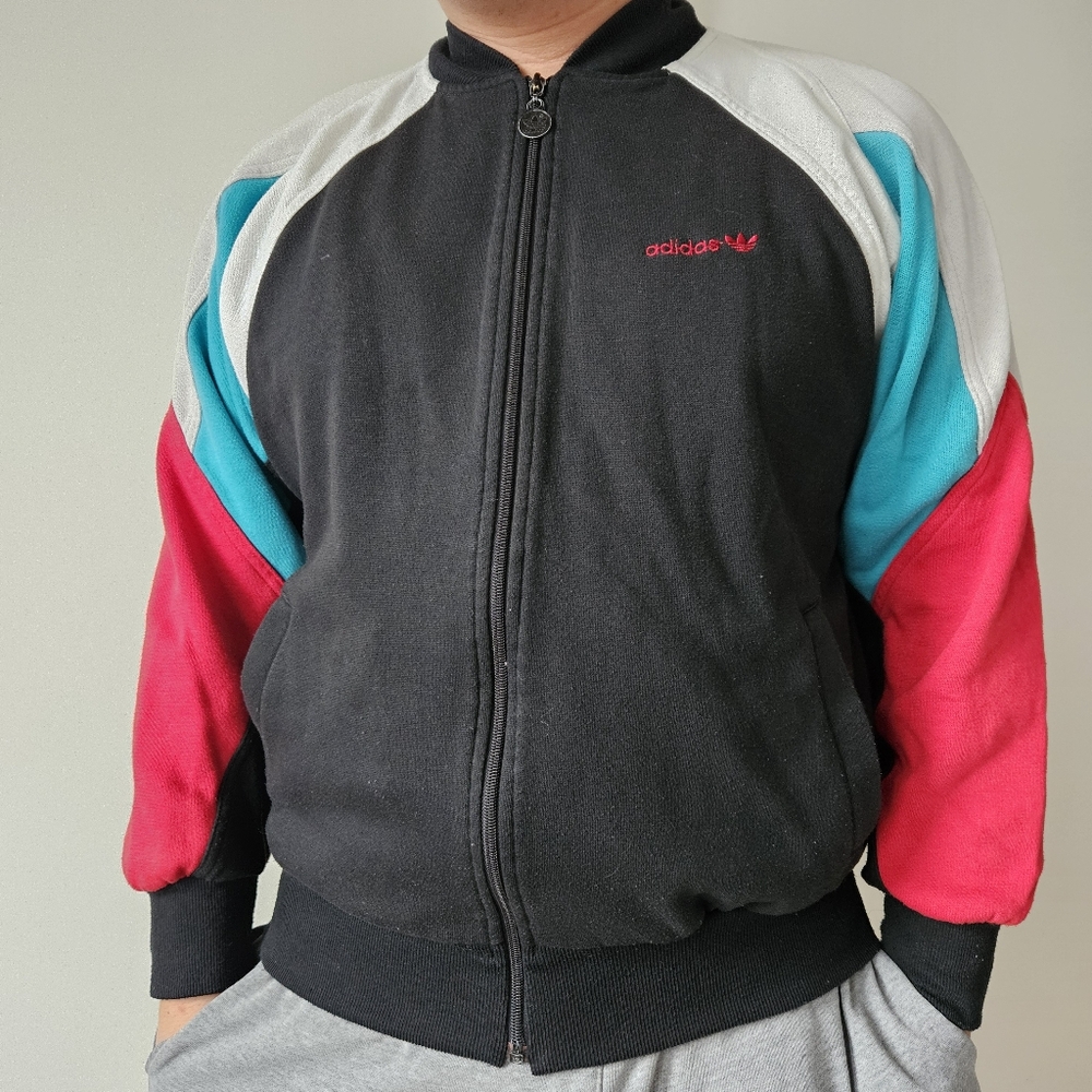 Vintage Adidas Zip Up Track Jacket Colourblock